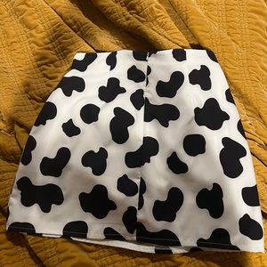Small Cow Print Zip-up Skirt